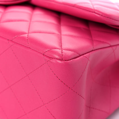 Chanel Lambskin Quilted Jumbo Double Flap Fuchsia 9 of 19