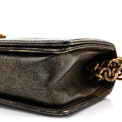 Chanel Cracked Metallic Calfskin Quilted Medium Boy Flap Gold 10 of 10