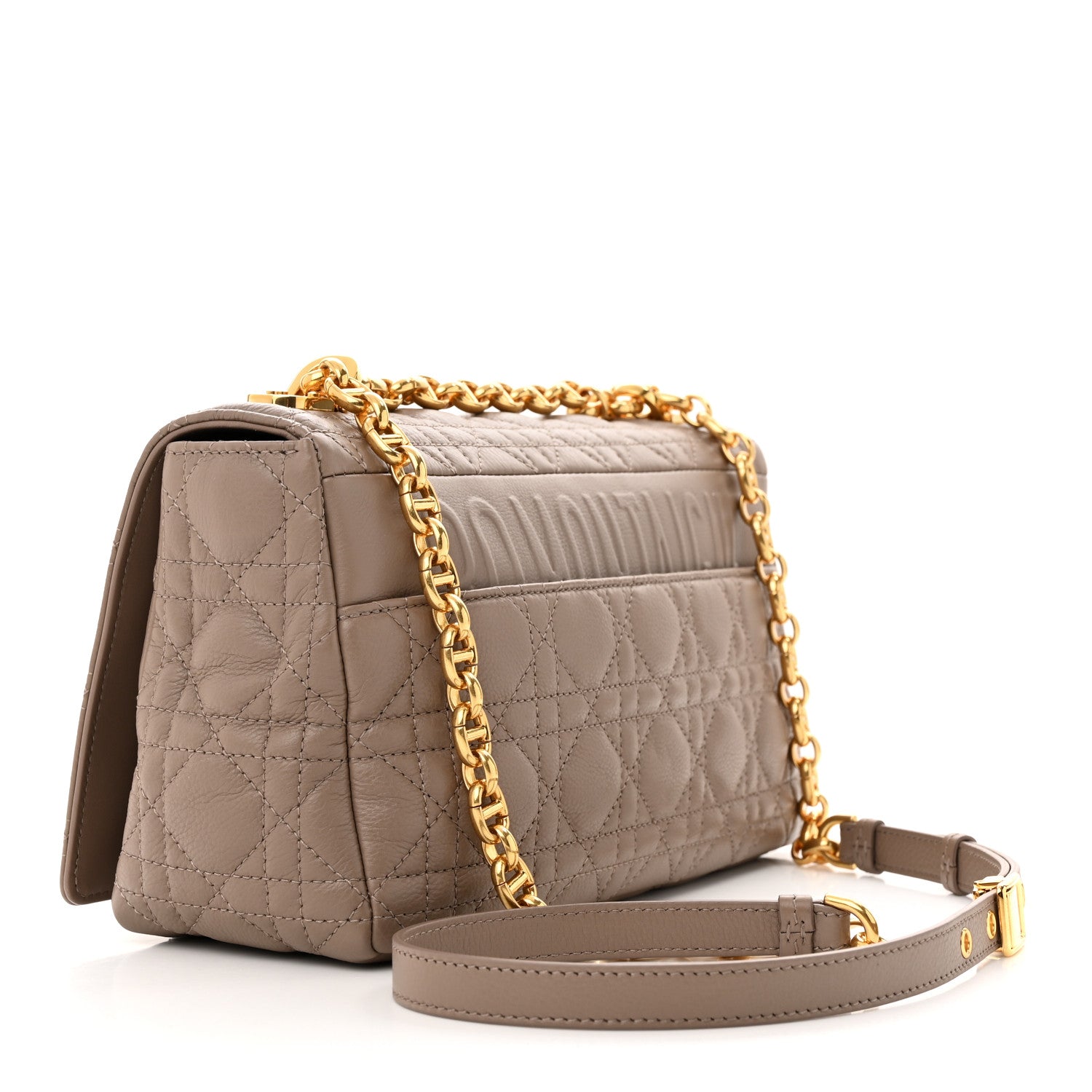 Christian Dior Calfskin Cannage Medium Caro Bag Taupe 3 of 11