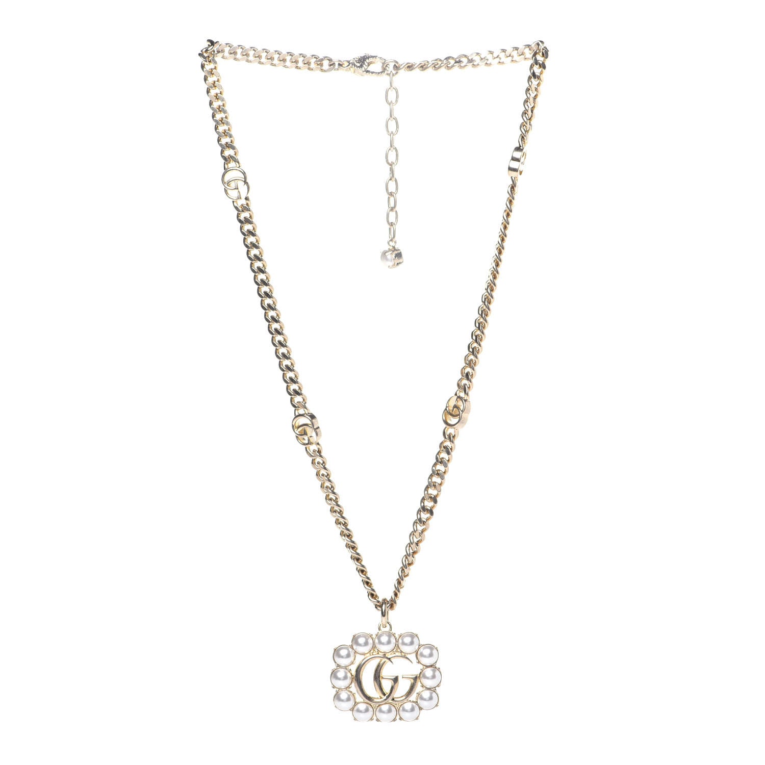 Gucci Pearl Marmont Necklace Aged Gold Cream 2 of 5