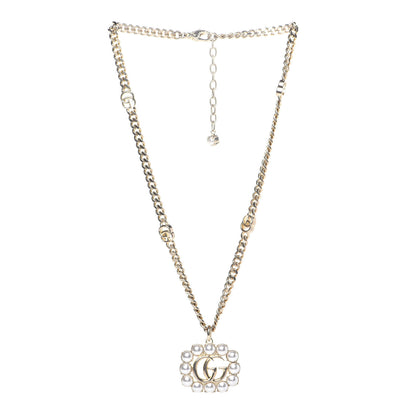 Gucci Pearl Marmont Necklace Aged Gold Cream 2 of 5