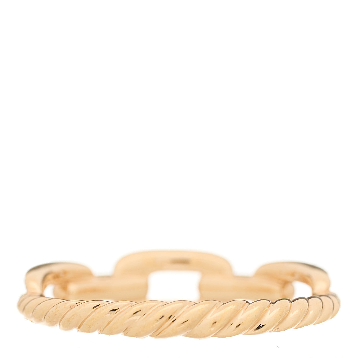 18K Rose Gold Diamond 4.5mm Stax Single Row Chain Link Ring 51 5.75