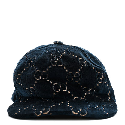 Gucci Velvet GG Monogram Baseball Hat L Blue 3 of 10