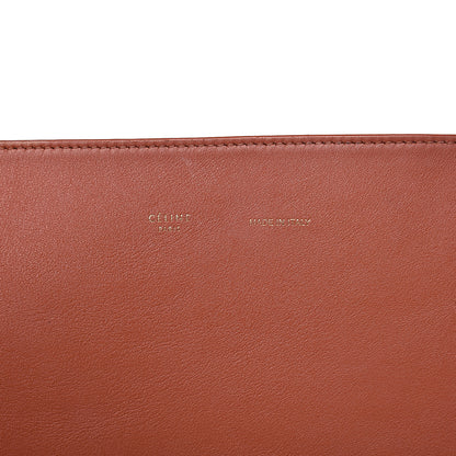 Celine Shiny Smooth Calfskin Zebra Printed Felt Small Twisted Cabas Chalk Brick 7 of 28