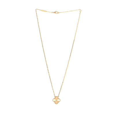 Van Cleef & Arpels 18K Yellow Gold Guilloche Vintage Alhambra Pendant Necklace 3 of 6