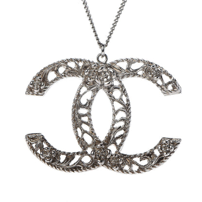 Chanel Large Baroque CC Necklace Silver 4 of 6