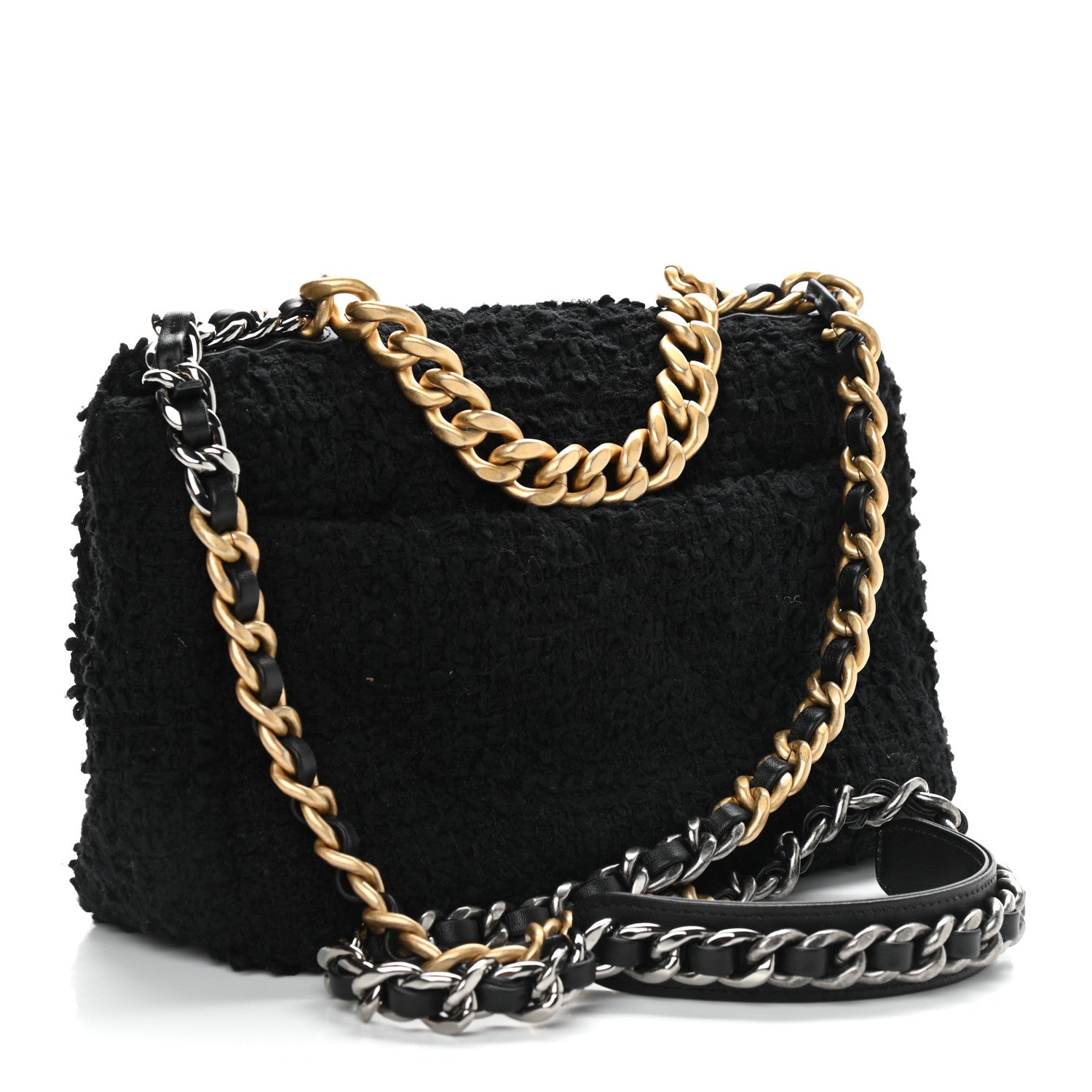 Chanel Tweed Quilted Medium Chanel 19 Flap Black 3 of 9