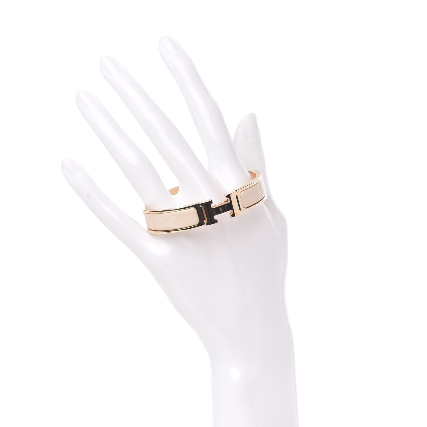Enamel Narrow Clic Clac H Bracelet PM Beige Nacre