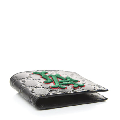 Gucci X MLB Guccissima LA Dodgers Embroidered Bi-Fold Wallet Black Green 4 of 9
