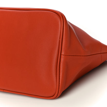 Hermes Lambskin Swift Tohubohu Pouch MM Cornaline Bleu Zellige 8 of 13