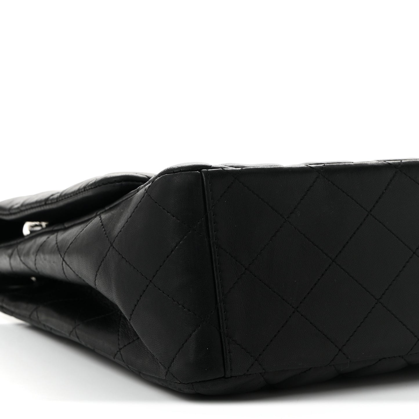 Lambskin Quilted Maxi Single Flap Black