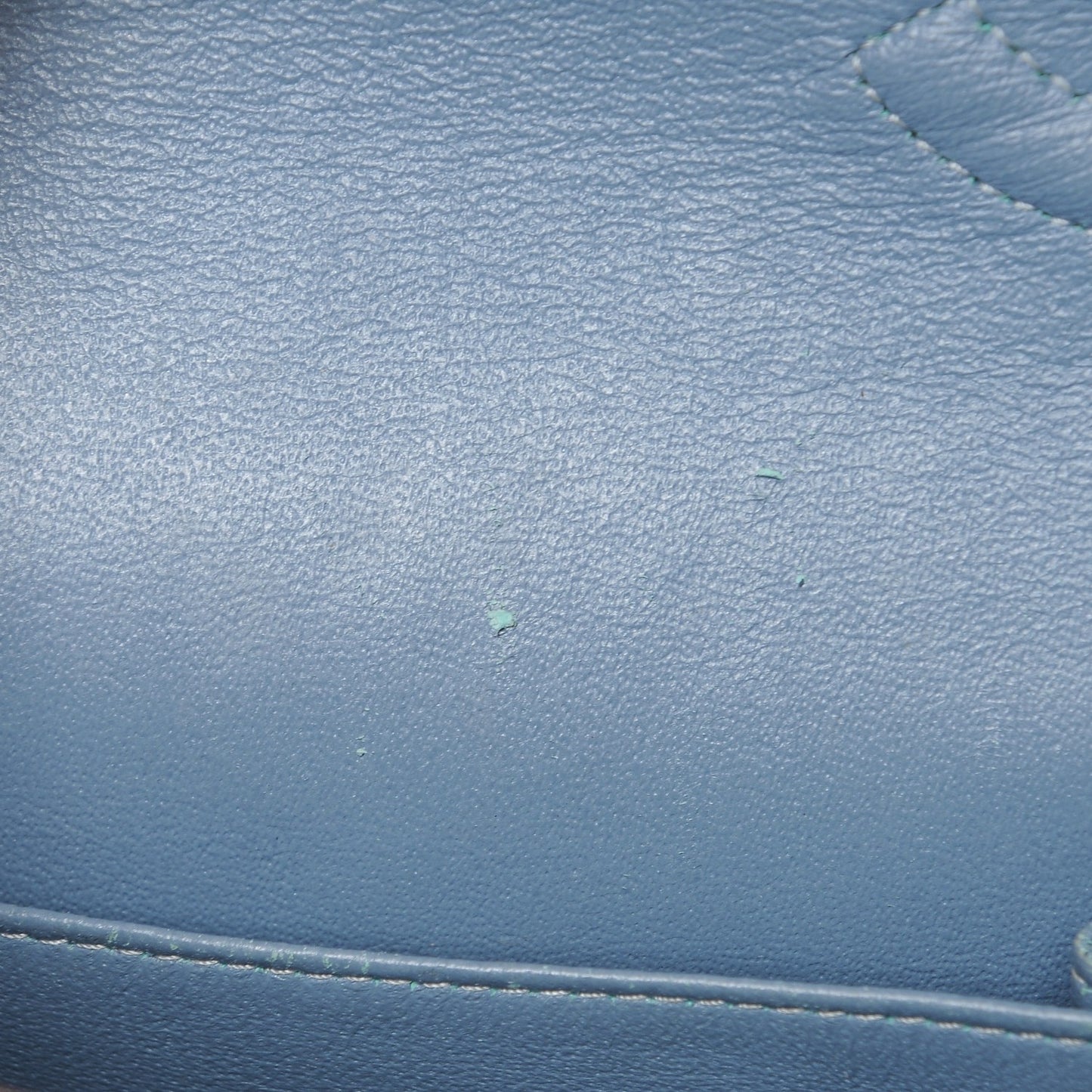 Patent Calfskin Quilted Medium Double Flap Turquoise