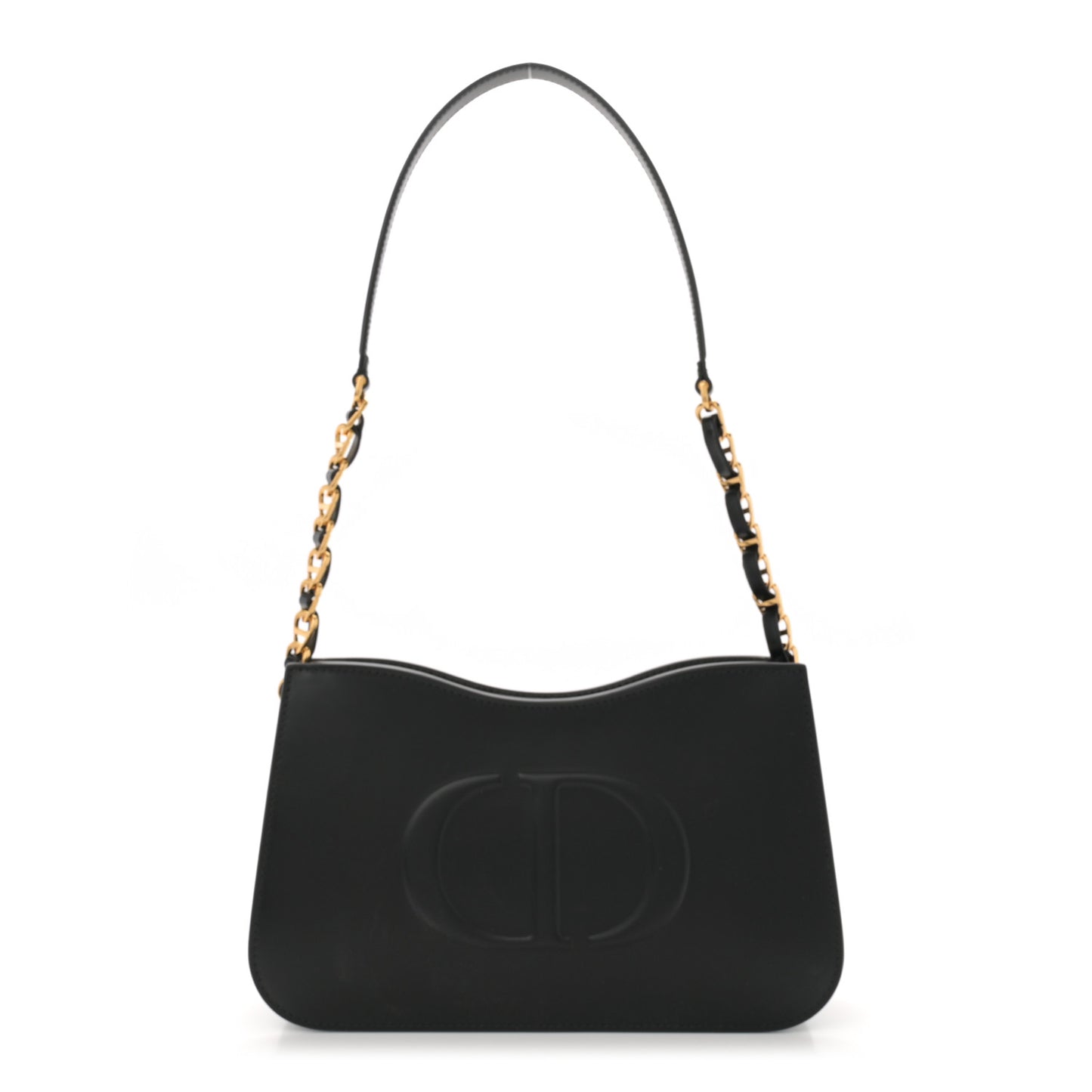 Calfskin CD Signature Mini Hobo Bag Black