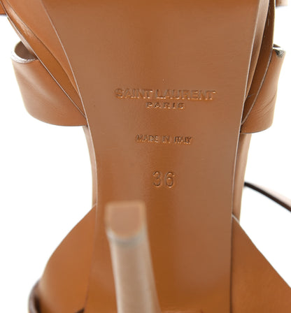 Saint Laurent Calfskin Tribute 105 Platform Sandals 36 Cognac 8 of 9