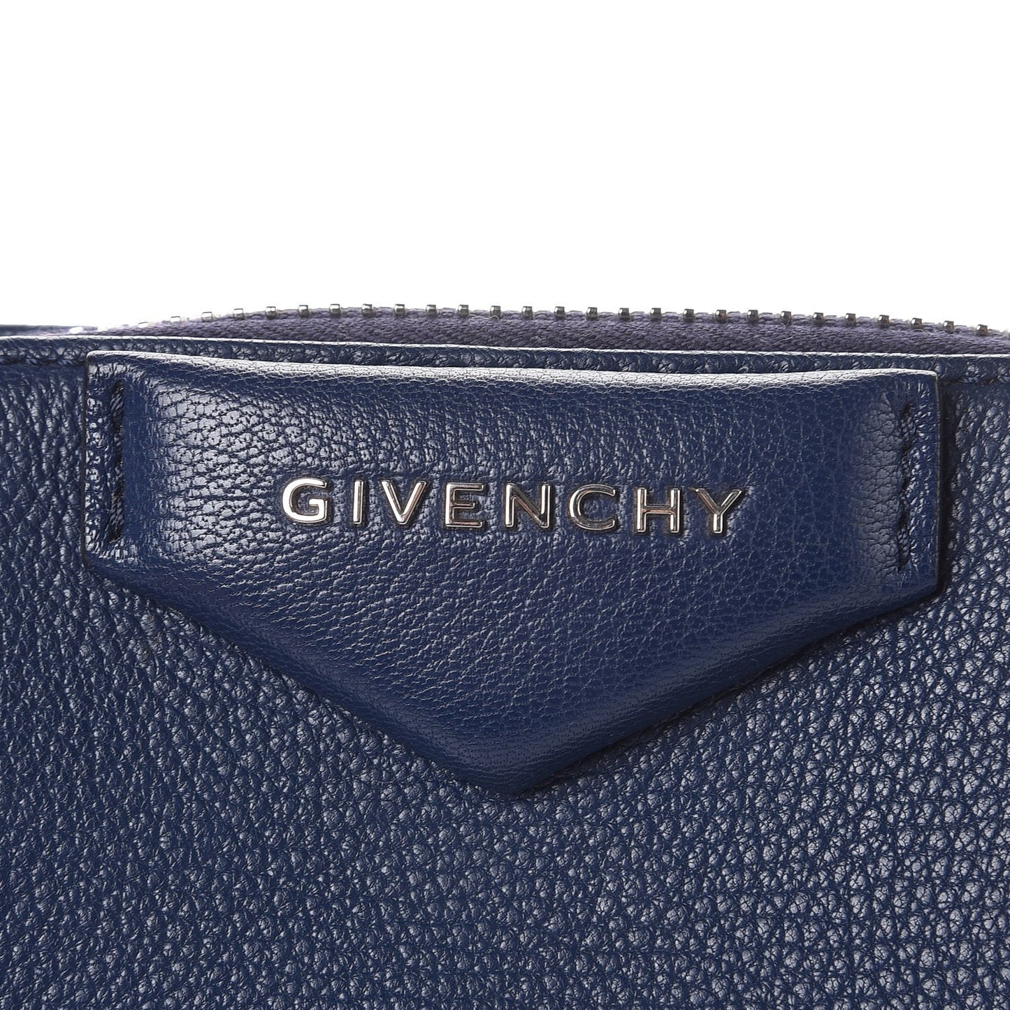 Sugar Goatskin Small Antigona Beauty Wristlet Navy