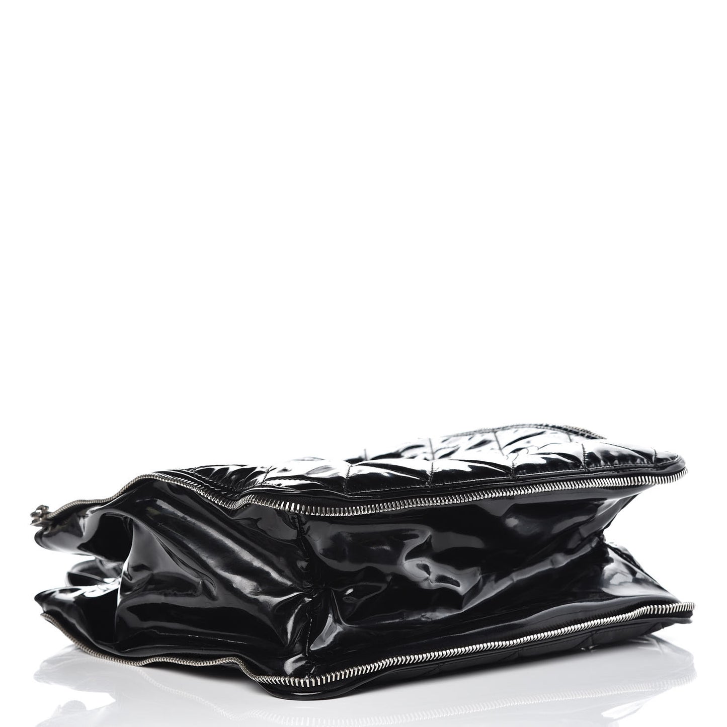 Vinyl Quilted CC Small Expandable Tote Black