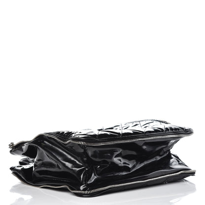 Chanel Vinyl Quilted CC Small Expandable Tote Black 4 of 12