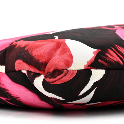 Prada Tessuto Soft Nylon Rose Print Small Chain Clutch Pink 8 of 8