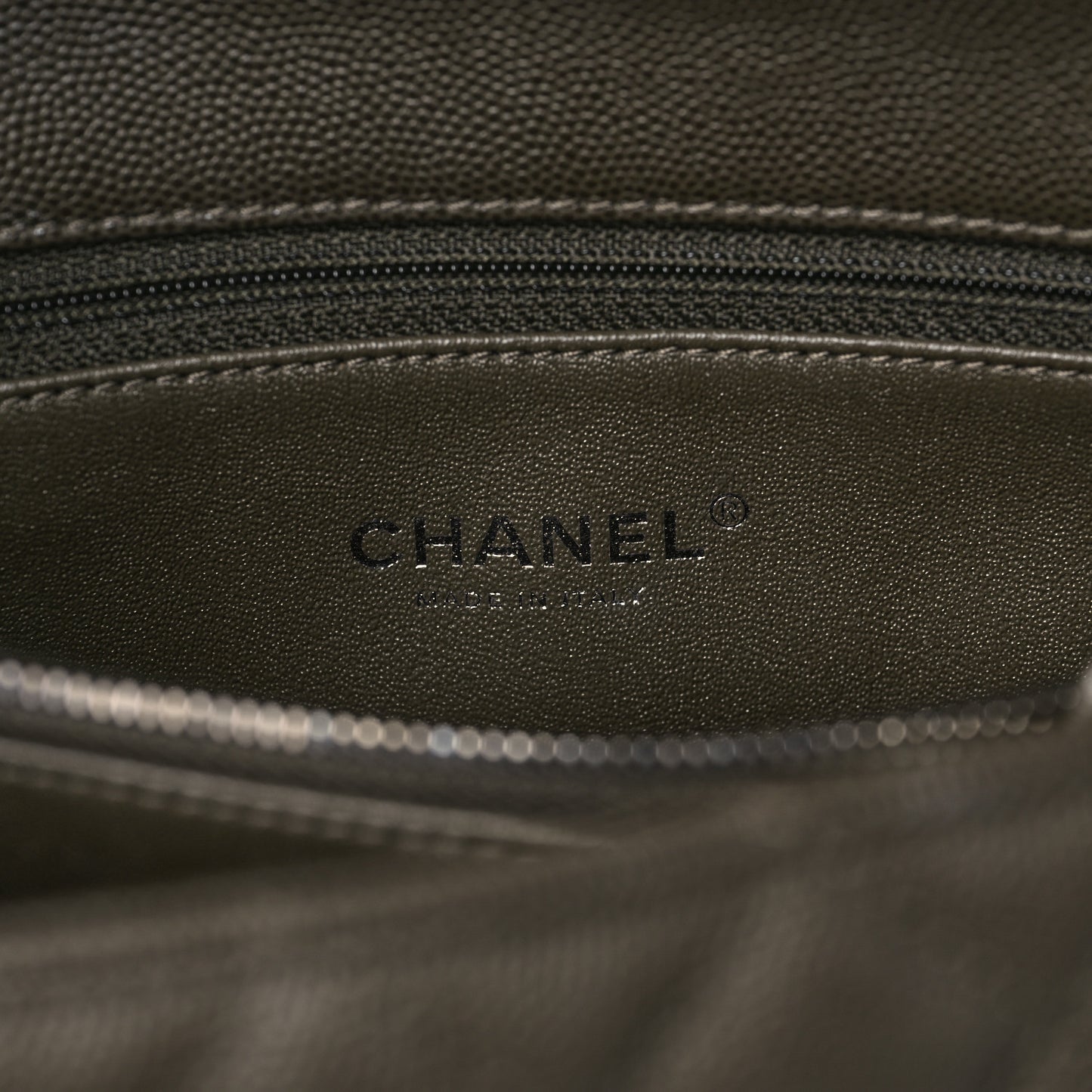 Caviar Lizard Quilted Small Coco Handle Flap Dark Grey