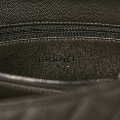 Chanel Caviar Lizard Quilted Small Coco Handle Flap Dark Grey 5 of 9