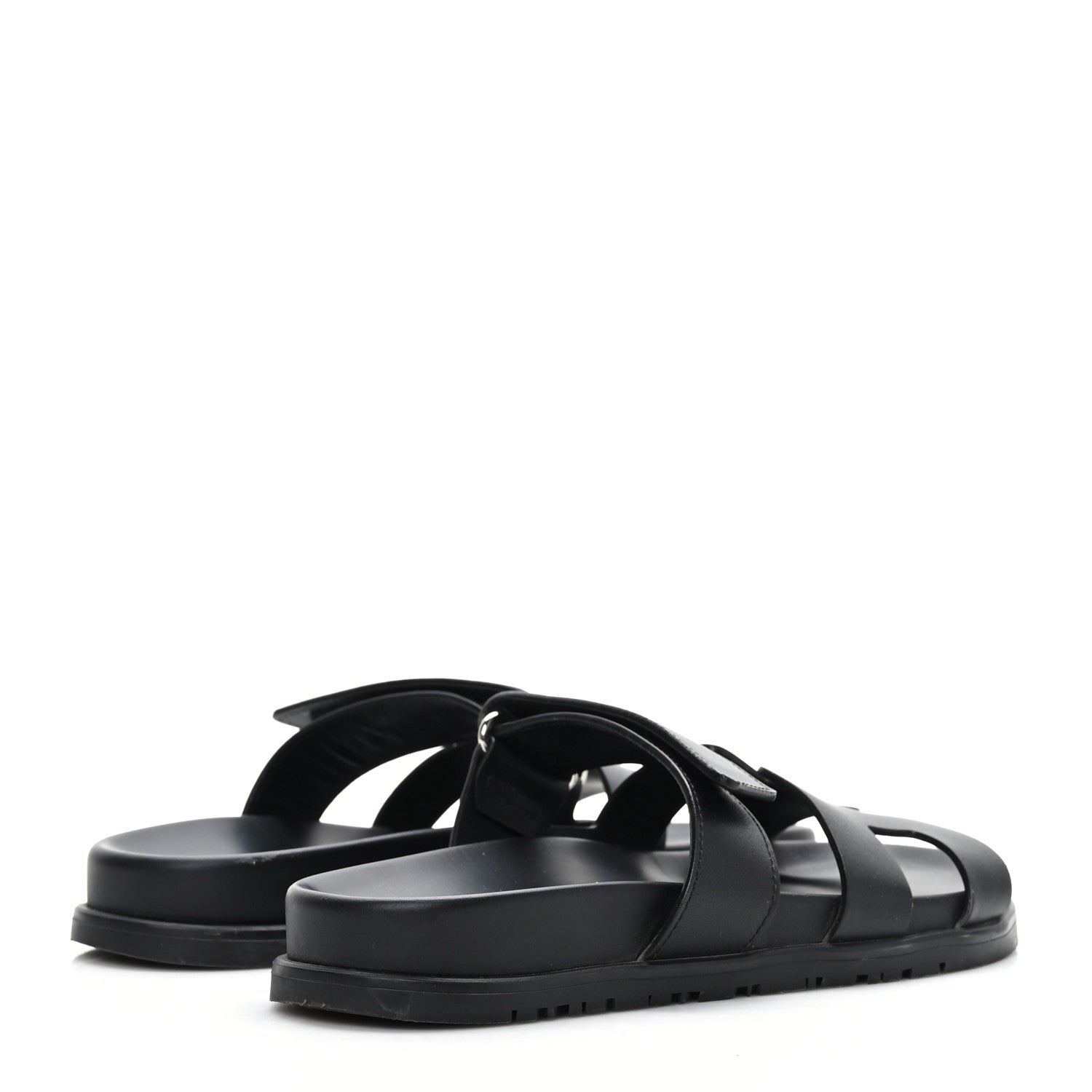 Hermes Calfskin Womens Chypre Sandals 36.5 Black 4 of 9