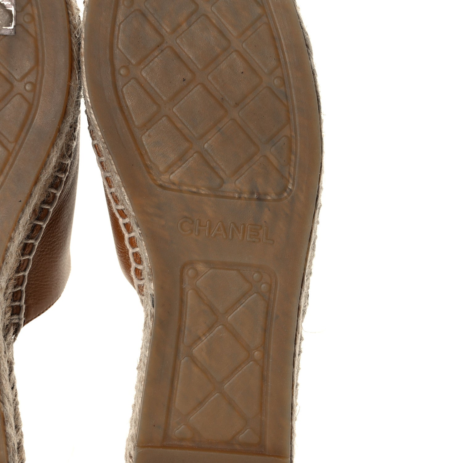 Chanel Calfskin CC Espadrille Mules 40 Light Brown 21 of 24