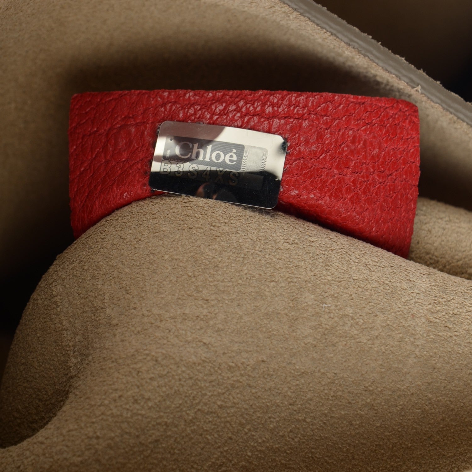 Chloe Grained Lambskin Drew Shoulder Bag Plaid Red 7 of 8