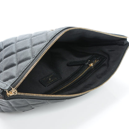 Chanel Caviar Quilted Medium Cosmetic Case Black 5 of 7