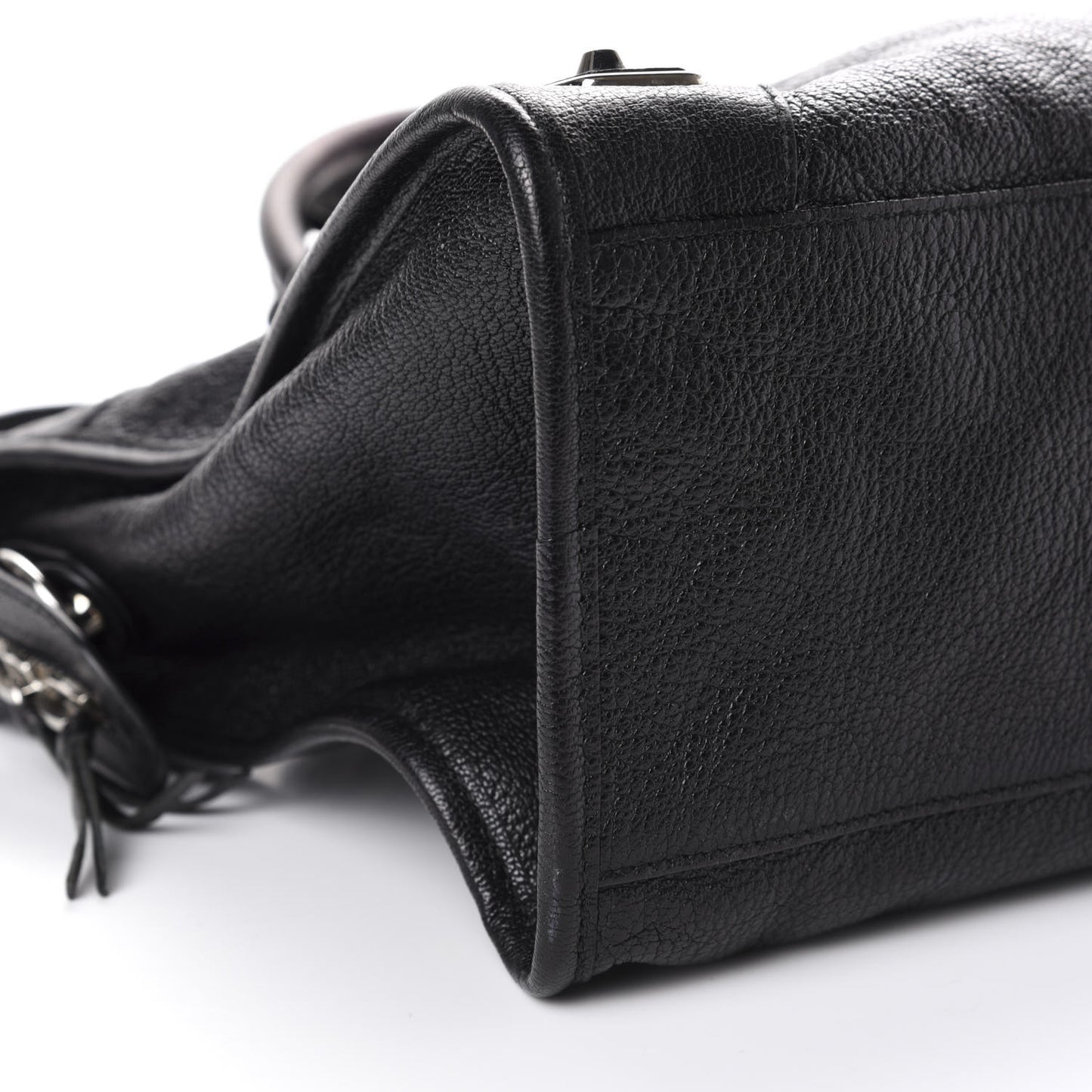 Chevre Silver Metallic Edge Hardware City Black