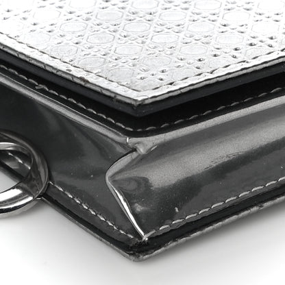 Christian Dior Metallic Patent Micro-Cannage Lady Dior Card Holder Silver 8 of 10