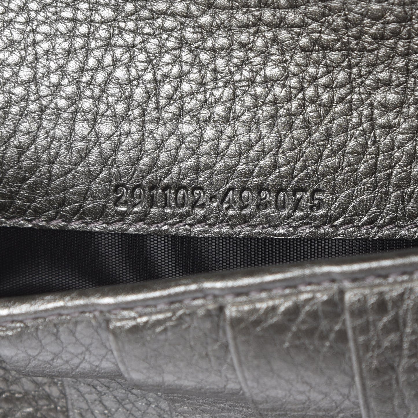Metallic Pebbled Calfskin Soho Zip Around Wallet Sasso