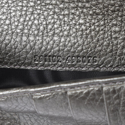 Gucci Metallic Pebbled Calfskin Soho Zip Around Wallet Sasso 10 of 11