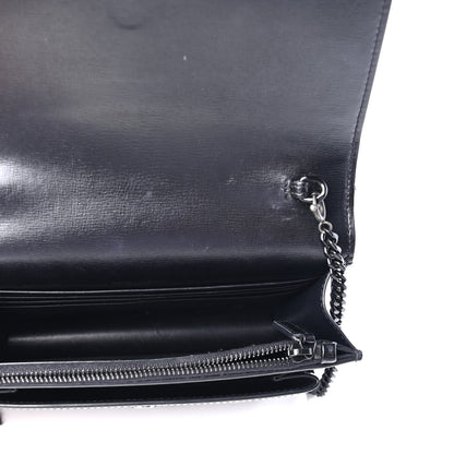Saint Laurent Calfskin Monogram Sunset Chain Wallet Black 4 of 5