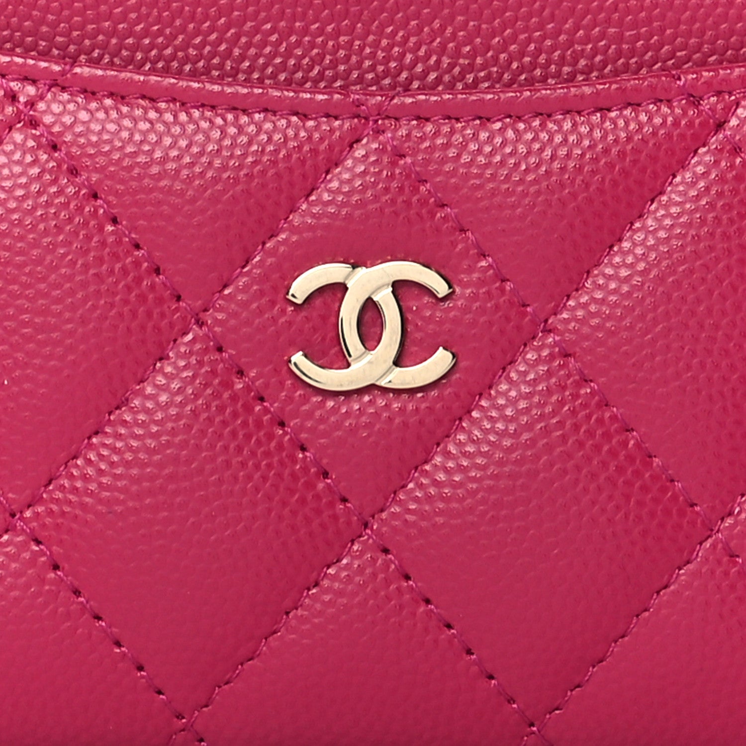 Chanel Caviar Quilted Card Holder Fuchsia 9 of 9