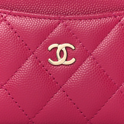Chanel Caviar Quilted Card Holder Fuchsia 9 of 9