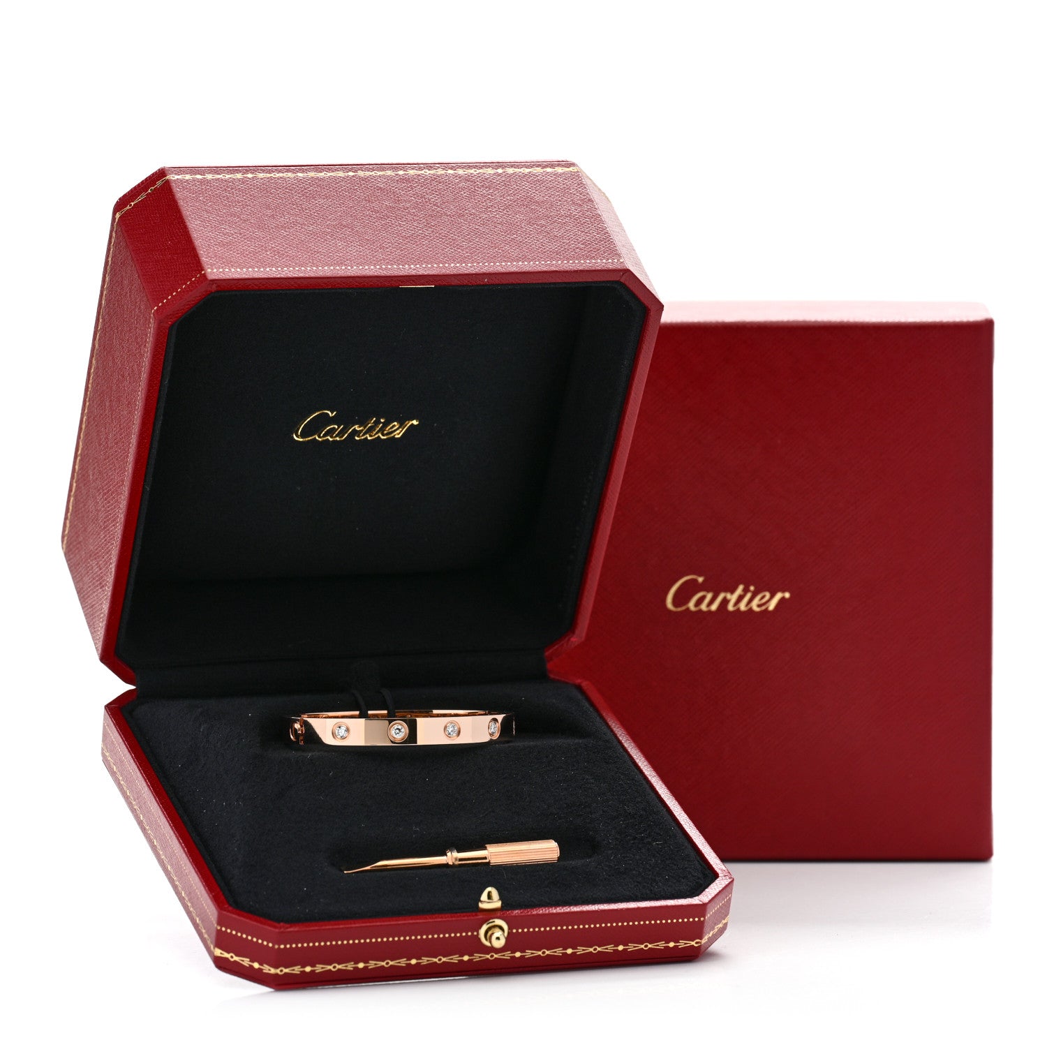 Cartier 18K Pink Gold 10 Diamond LOVE Bracelet 15 7 of 7