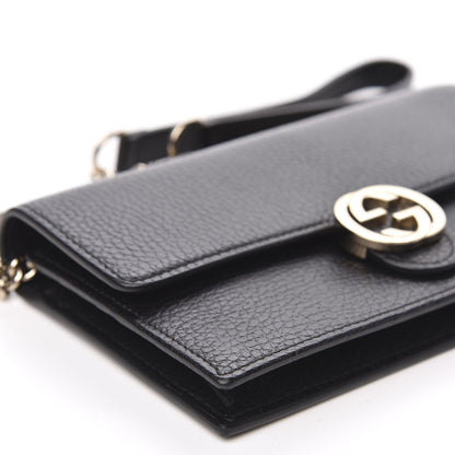 Gucci Dollar Calfskin Interlocking G Chain Wallet Black 8 of 10