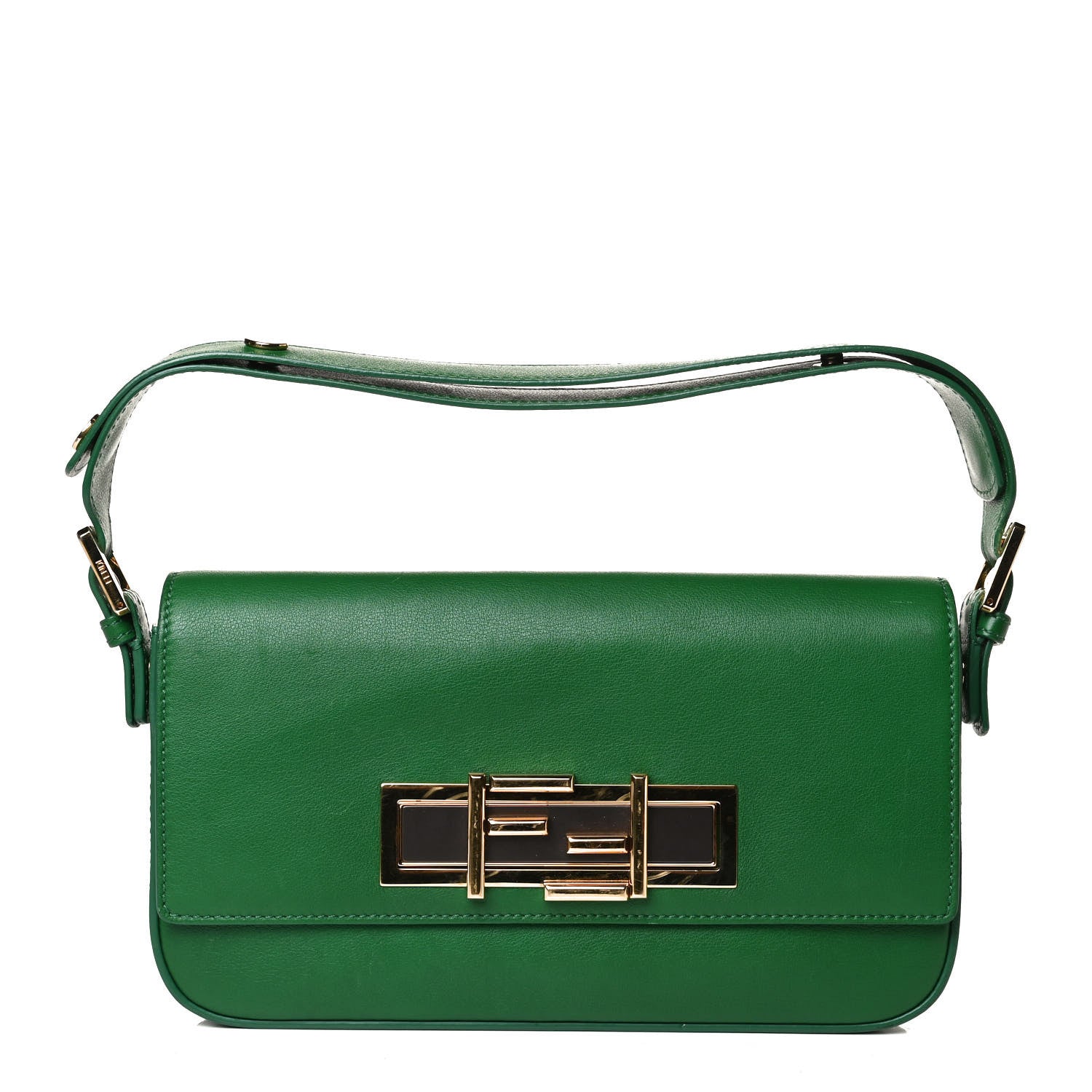 Fendi Vitello Dolce Shiny Nappa 3Baguette Shoulder Bag Green 1 of 18