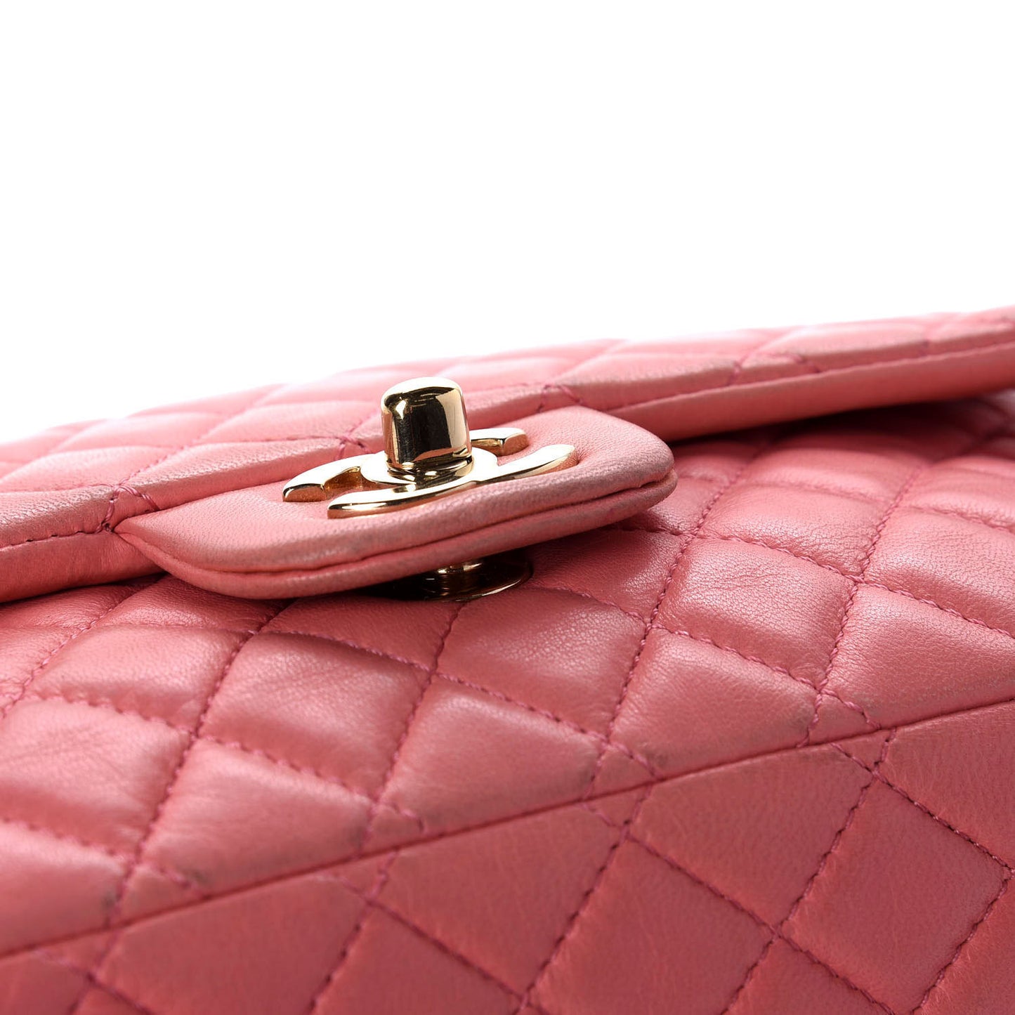 Lambskin Quilted Valentine Charms Medium Single Flap Pink