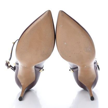Valentino Garavani Calfskin Rockstud Double Buckle 100mm Ankle Boots 37.5 Rubin 5 of 17