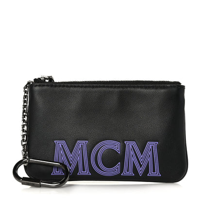 MCM Nappa Logo Embossed Mini Zip Pouch Black 1 of 6