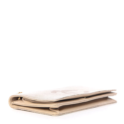 Chanel Linen Timeless CC Wallet on Chain WOC Beige 4 of 10