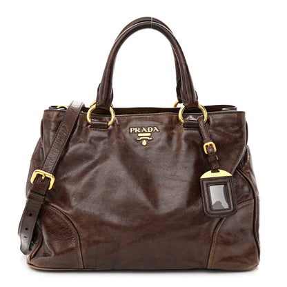 Prada Vitello Shine Shopping Satchel Bruciato 1 of 13