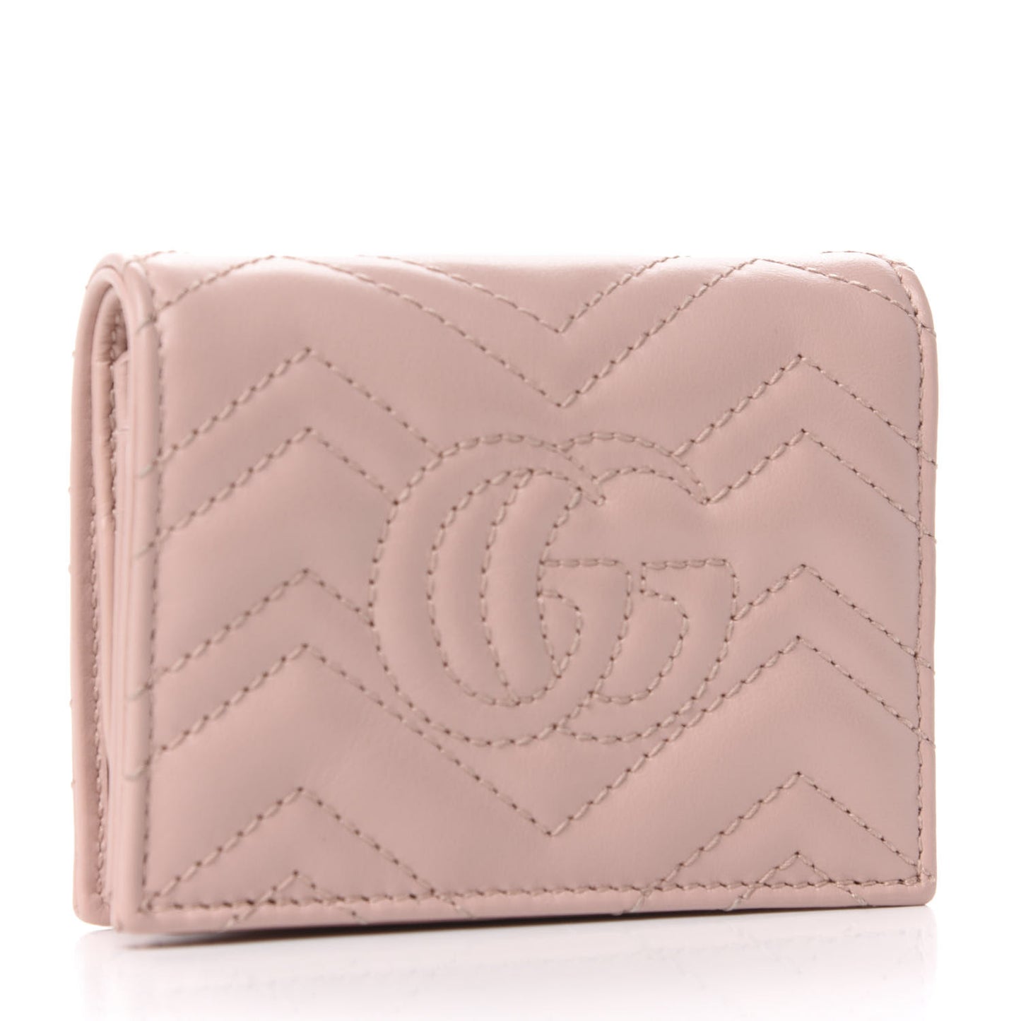 Calfskin Matelasse GG Marmont Card Case Wallet Perfect Pink