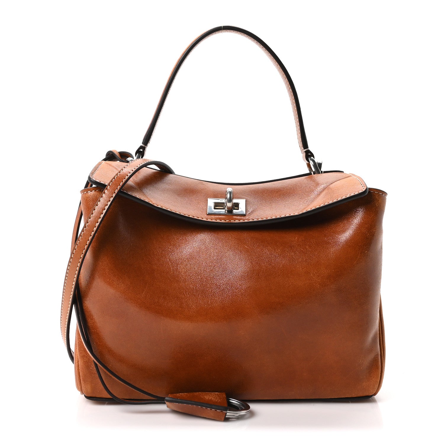 Balenciaga Vegetable Tanned Lambskin Mini Rodeo Top Handle Handbag Tan Cowboy 1 of 21