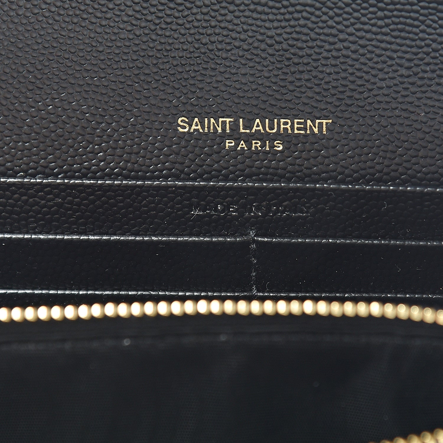 Saint Laurent Grain De Poudre Matelasse Chevron Monogram Flap Wallet Black 5 of 7