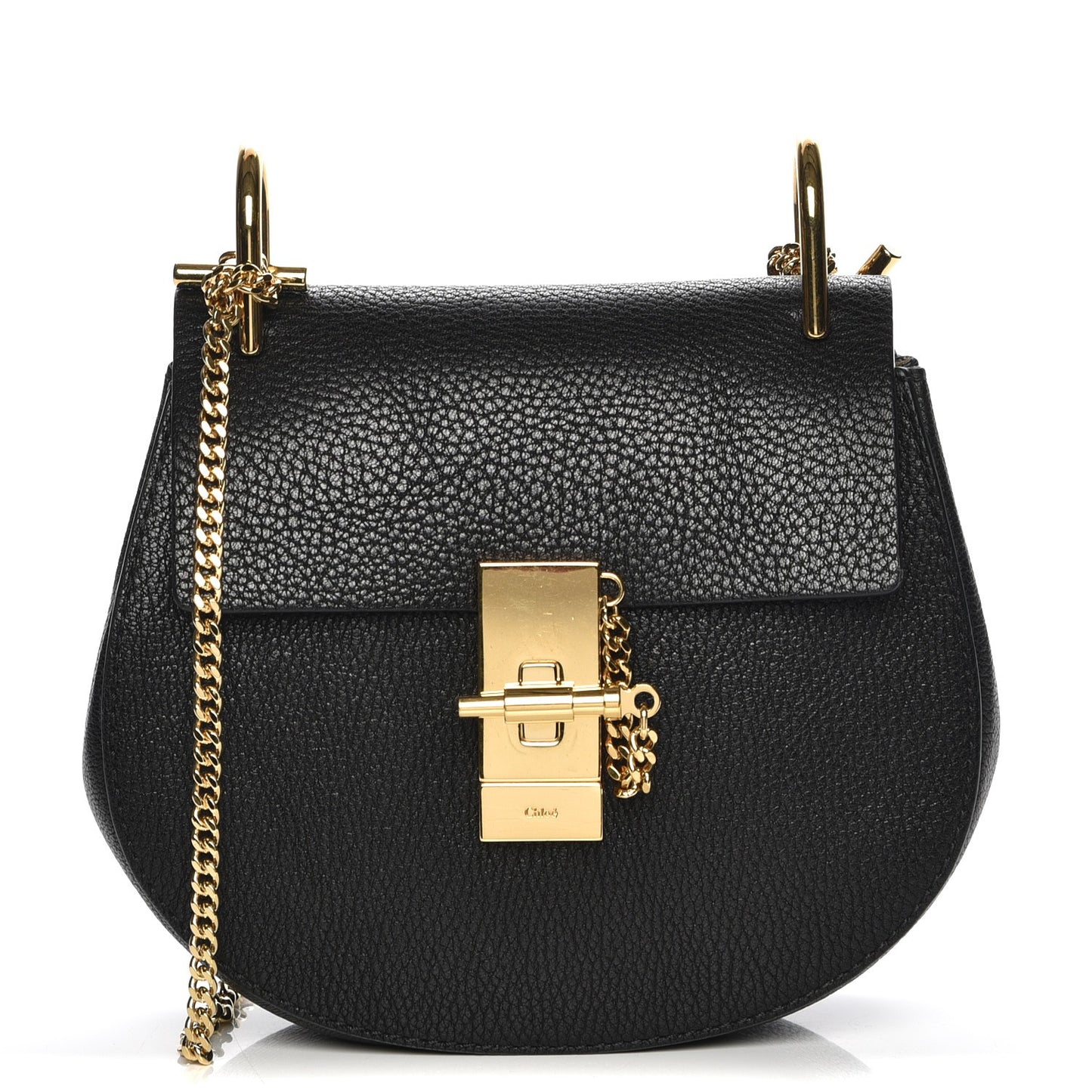 Grained Lambskin Mini Drew Shoulder Bag Black