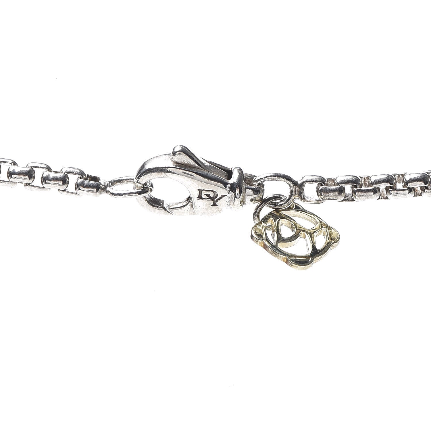 David Yurman Sterling Silver 14K Yellow Gold Diamond 11mm Albion Pendant Necklace 4 of 4