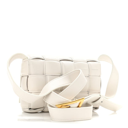 Bottega Veneta Lambskin Maxi Intreccio Padded Small Cassette Crossbody Bag White 3 of 10