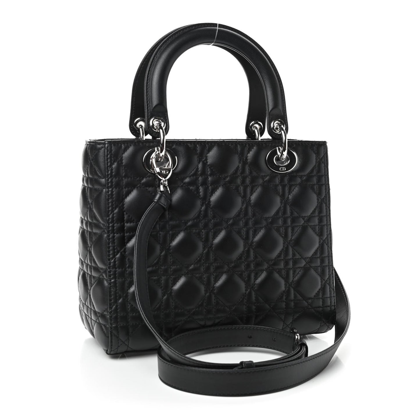 Lambskin Cannage Medium Lady Dior Black